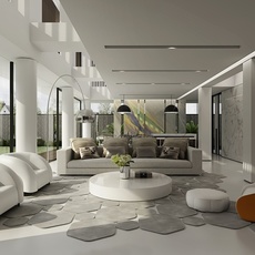 简约别墅接触异形线条组合