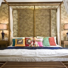 古朴自然的东南亚背景墙