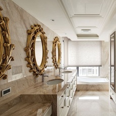 奢华自然的新古典卫生间