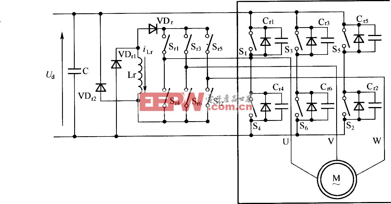 ZVT-PWM三相变频电源主电路结构示意图