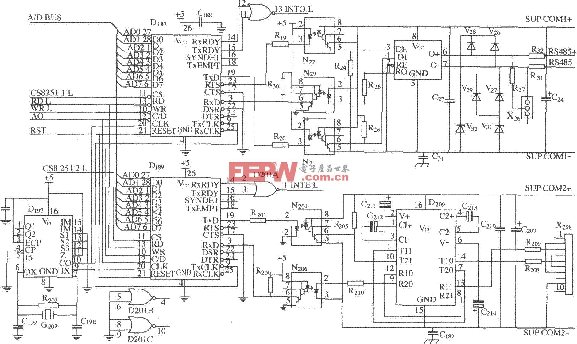 DK04监控模块与计算机通信接口电路