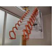 高档电动遥控伸缩楼梯钛镁合金材质阁楼伸缩楼梯