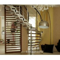 沈阳双梁钢木楼梯,旋转楼梯